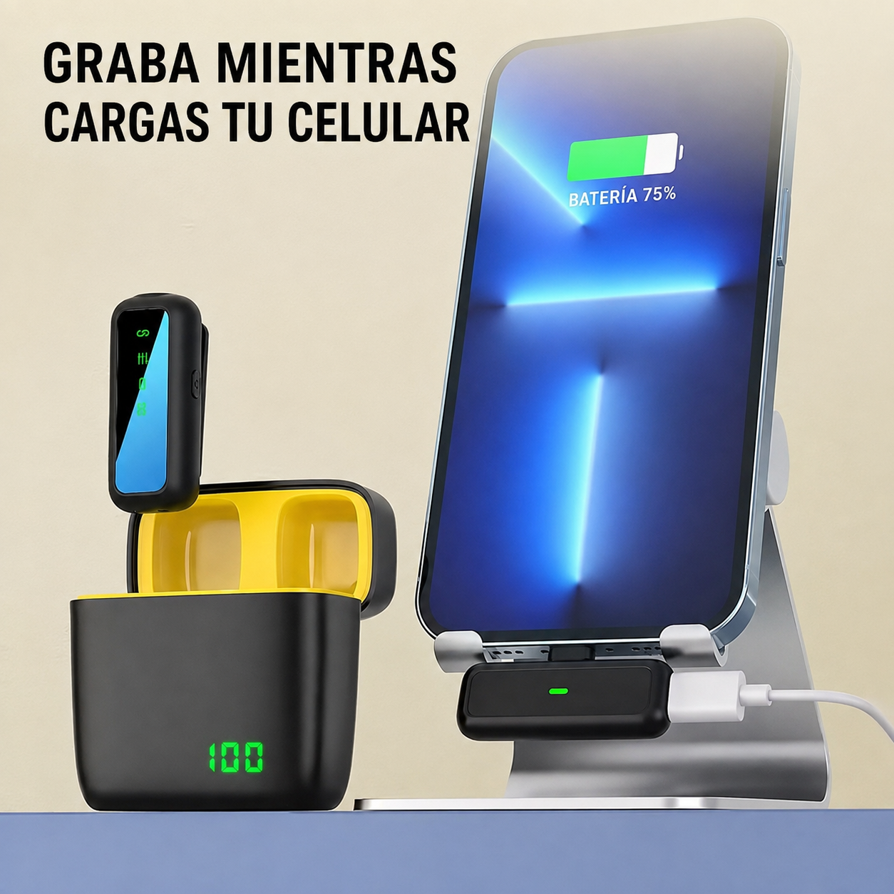 Micrófono SX6 Tipo C permite cargar el celular durante la grabación