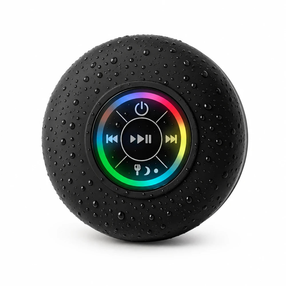 Parlante Bluetooth Impermeable RGB para Ducha en azulejo de baño